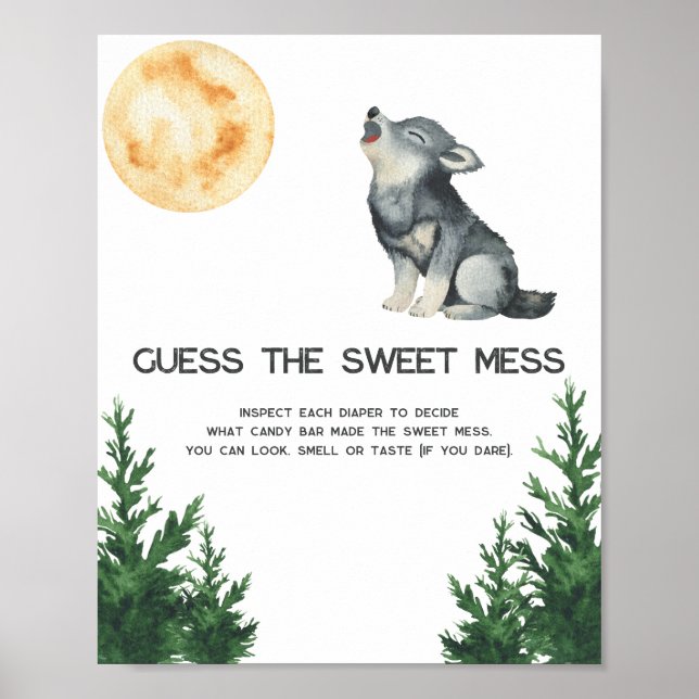 Varg Baby shower - Gissa den söta röjan Poster (Framsidan)