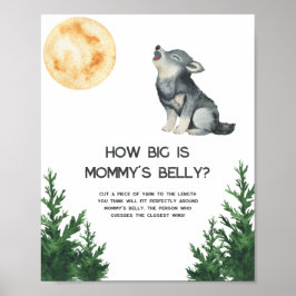 Varg-baby shower - Hur stor är mammans mage Poster