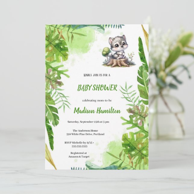 VARG BABYSHOWER-INBJUDAN INBJUDNINGAR (Stående Fram)