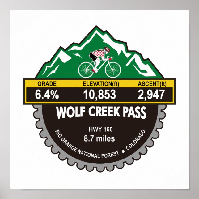 VARG BÄCK PASS- RIO GRANDE NF, CO -"MOUNTAIN" POSTER (Framsidan)