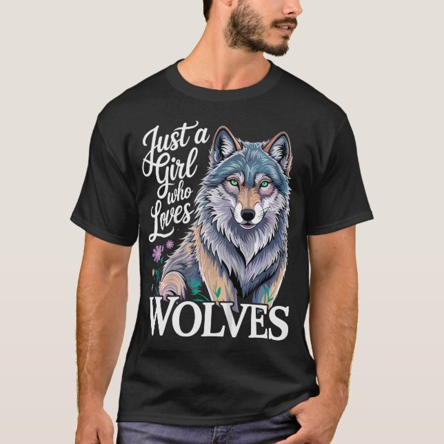 Varg Bara En Tjej Som Älskar T Shirt (Framsida)