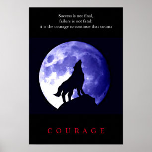 Varg Blue Night Motivational Courty Poster
