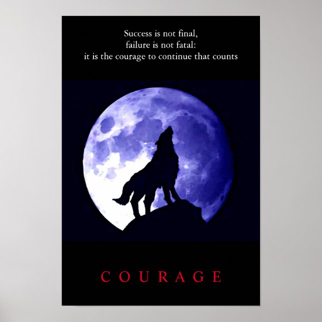 Varg Blue Night Motivational Courty Poster (Framsidan)