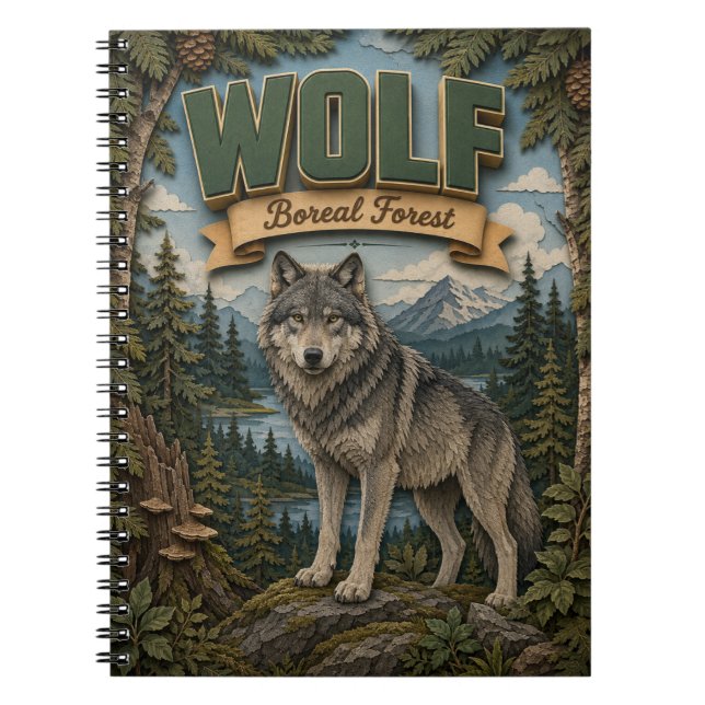 Varg Boreal Skog POPCUT Anteckningsbok (Framsidan)