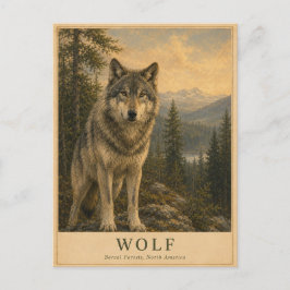 Varg Boreal Skog VINTAGE Vykort