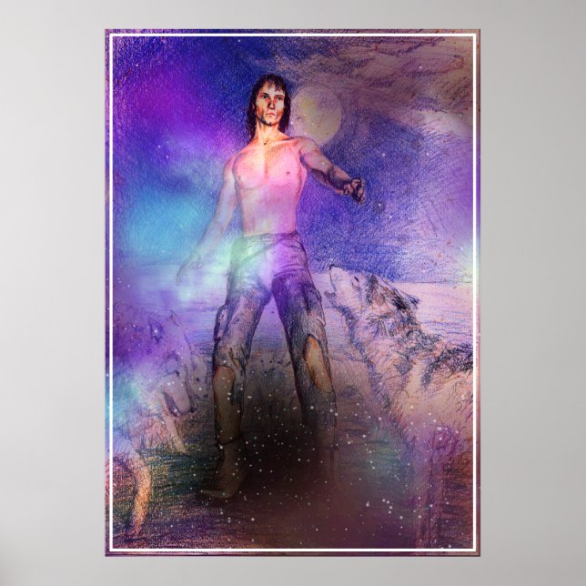 Varg-Charmer-fantasi-science fiction-utskrift Poster (Framsidan)