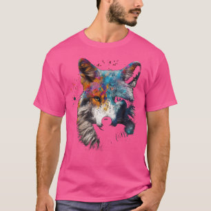 Varg Colorful Animal Art Motif T Shirt