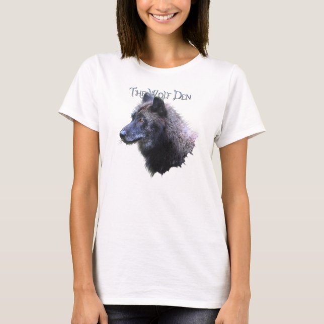 Varg Den Grått Varg Head Wildlife T-Shirt (Framsida)