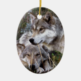 Varg~-Digital olje- smärta Julgransprydnad Keramik