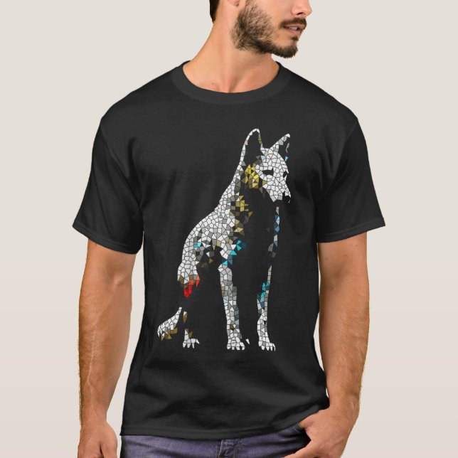 Varg Djur Konst familj T Shirt (Framsida)