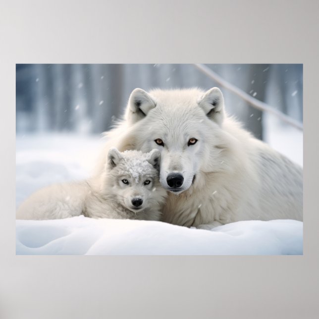 Varg Djurs Vild Beauty Freedom Wilderness Art Poster (Framsidan)