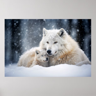 Varg Djurs Vild Beauty Freedom Wilderness Art Poster