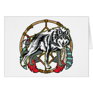 Varg Dreamcatcher Hälsningskort