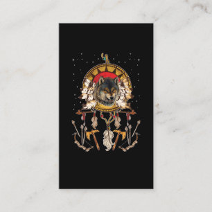 Varg Dreamcatcher Native American Animal Visitkort