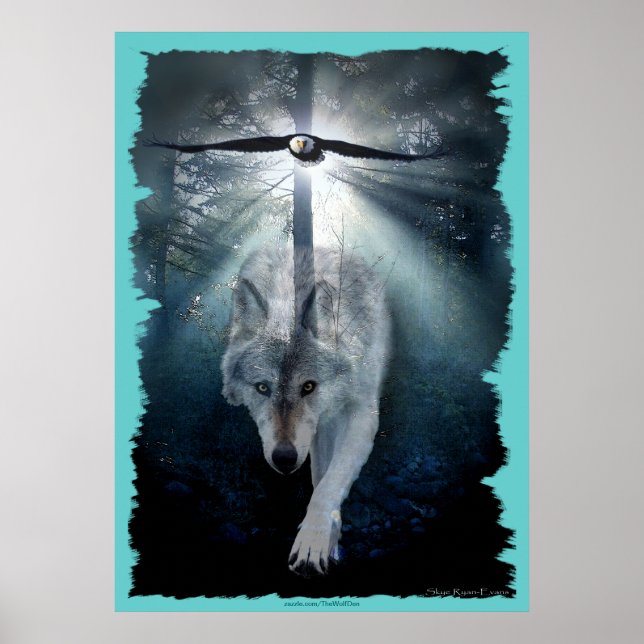 Varg & Eagle Wildlife Art Poster (Framsidan)