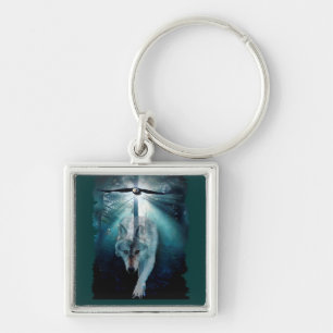 VARG & EGLE Wildlife Keychain Fyrkantig Silverfärgad Nyckelring