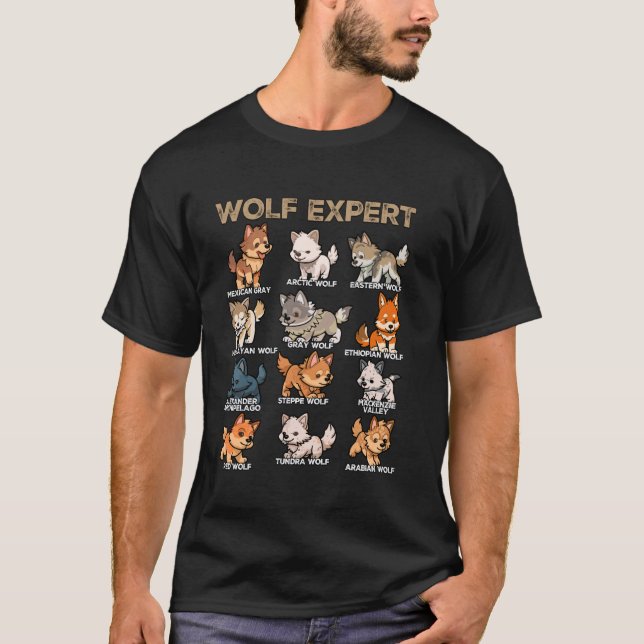 Varg Expert Rolig Söt Varg Djur Chibi Varg T Shirt (Framsida)