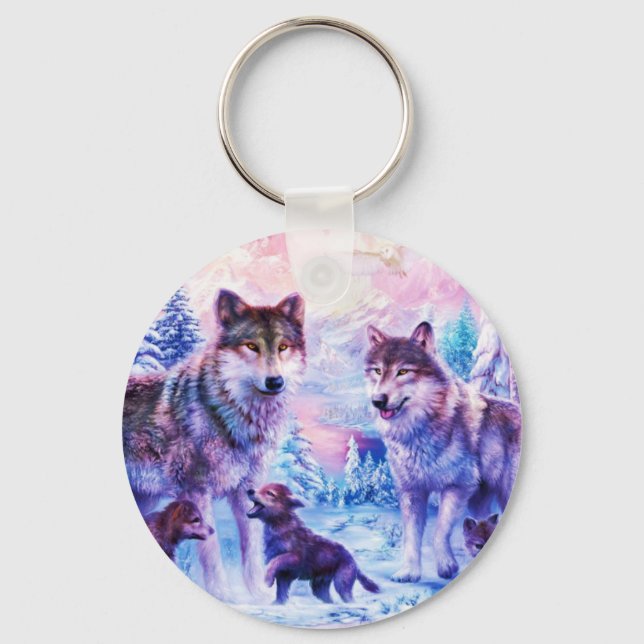 Varg-familj Nyckelring (Framsida)