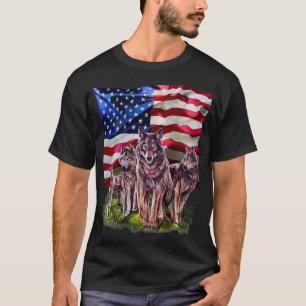 Varg Family with Flagga of USA T Shirt