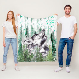 Varg Fleece Blanket | Färgfull Varg Fleece Blanket