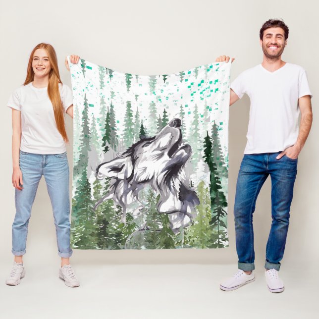 Varg Fleece Blanket | Färgfull Varg Fleece Blanket (På plats)