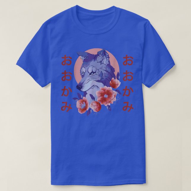 Varg Flower Japansk natur T Shirt (Design framsida)