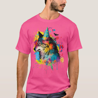 Varg Födelsedag Hat Vargar Party målningsverktyg T Shirt