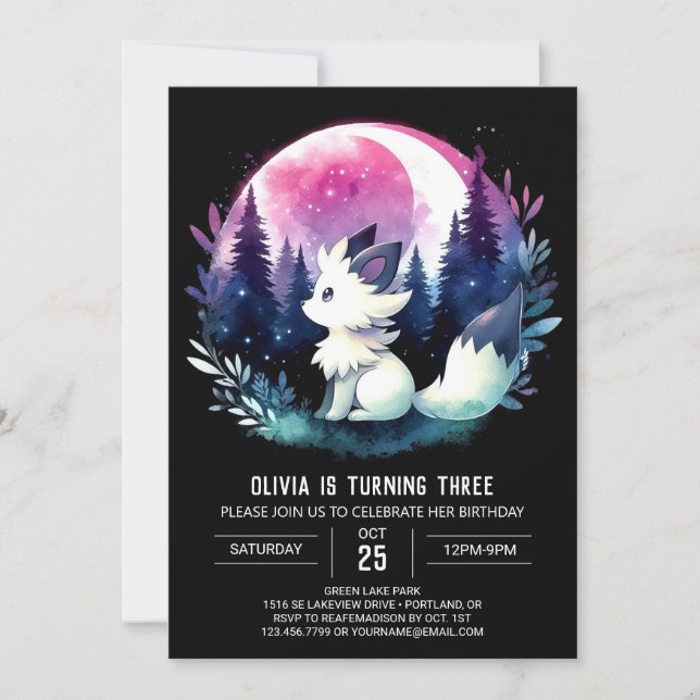 Varg födelsedag med dålig utskrift inbjudningar (Framsida)