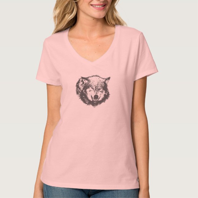 Varg för arg i svart t shirt (Framsida)