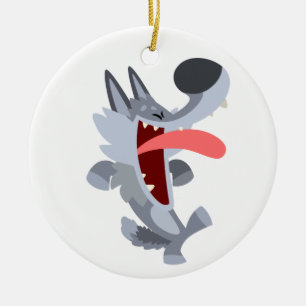Varg för av Cute Dancing Tecknad Ornament