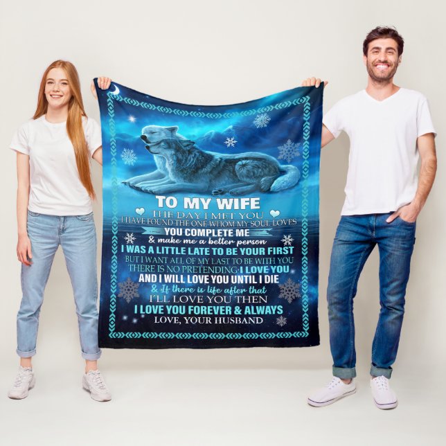 Varg för frun Blanket, Personlig till min fru Ull Fleecefilt (På plats)