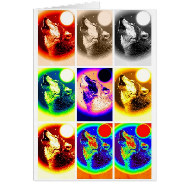 Varg för popkonst hälsningskort (Framsidan)