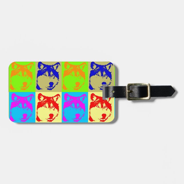 Varg för popkonst Öga Bagagebricka (Horisontell Framsida)