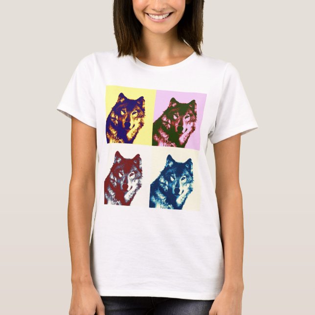 Varg för popkonst t-shirt (Framsida)