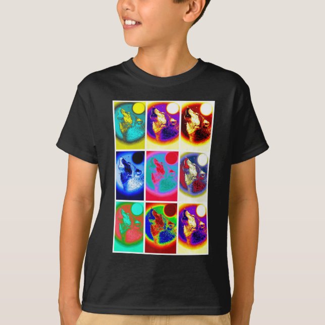 Varg för popkonst tee shirt (Framsida)