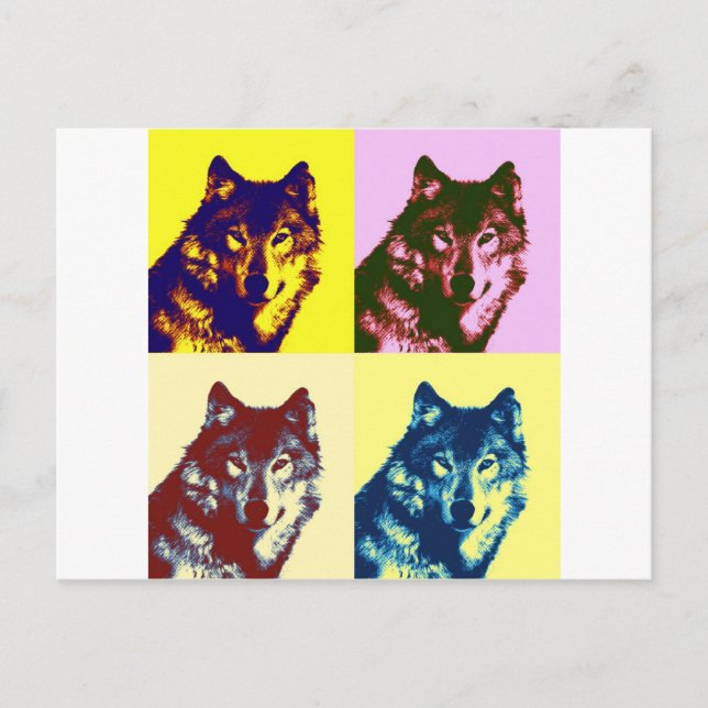 Varg för popkonst vykort (Framsida)