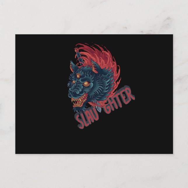 Varg för slakt vykort (Framsida)