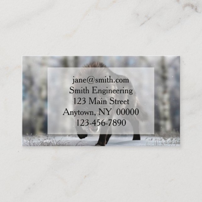 varg för svart arg visitkort (Framsida)