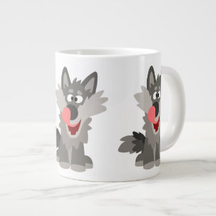 Varg för Tecknad av akut Fånig Jumbo Mugg
