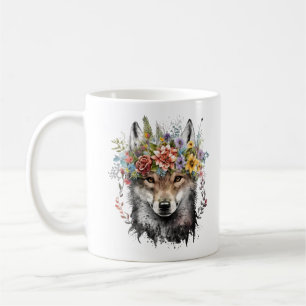 Varg för vattenfärgsBlommigt Kaffemugg