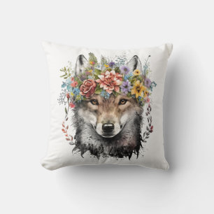 Varg för vattenfärgsBlommigt Kudde