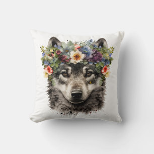 Varg för vattenfärgsBlommigt Kudde