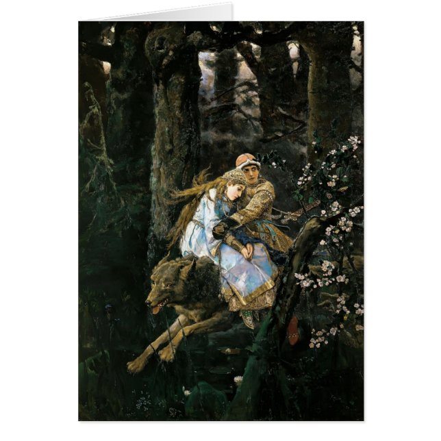 Varg för Viktor Vasnetsov- Ivan Tsarevich Hälsningskort (Framsidan)