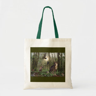 Varg, Fox, Hawk, Forest Animals, Wildlife Art Bag Tygkasse