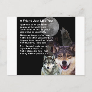 Varg - Friend-Dikt Vykort