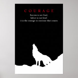 Varg Fullmoon Night Motivational Courage Poster