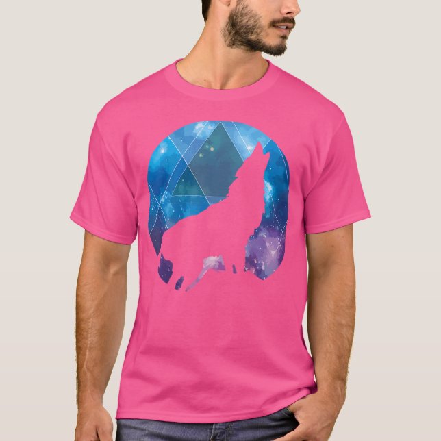 Varg Galaxy Geometric Space Art Vargars Varg Älska T Shirt (Framsida)