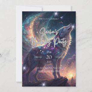 Varg Galaxy Stars Cosmic Födelsedagsfest Inbjudningar