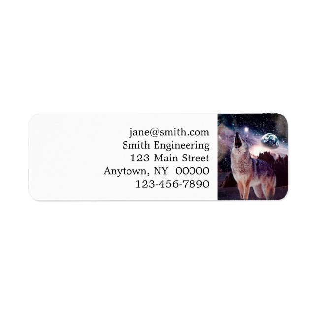 Varg genom universum returadress etikett (Framsidan)