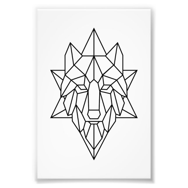 Varg geometrisk konst Väggkonst Dekorationer Affis Fototryck (Framsidan)